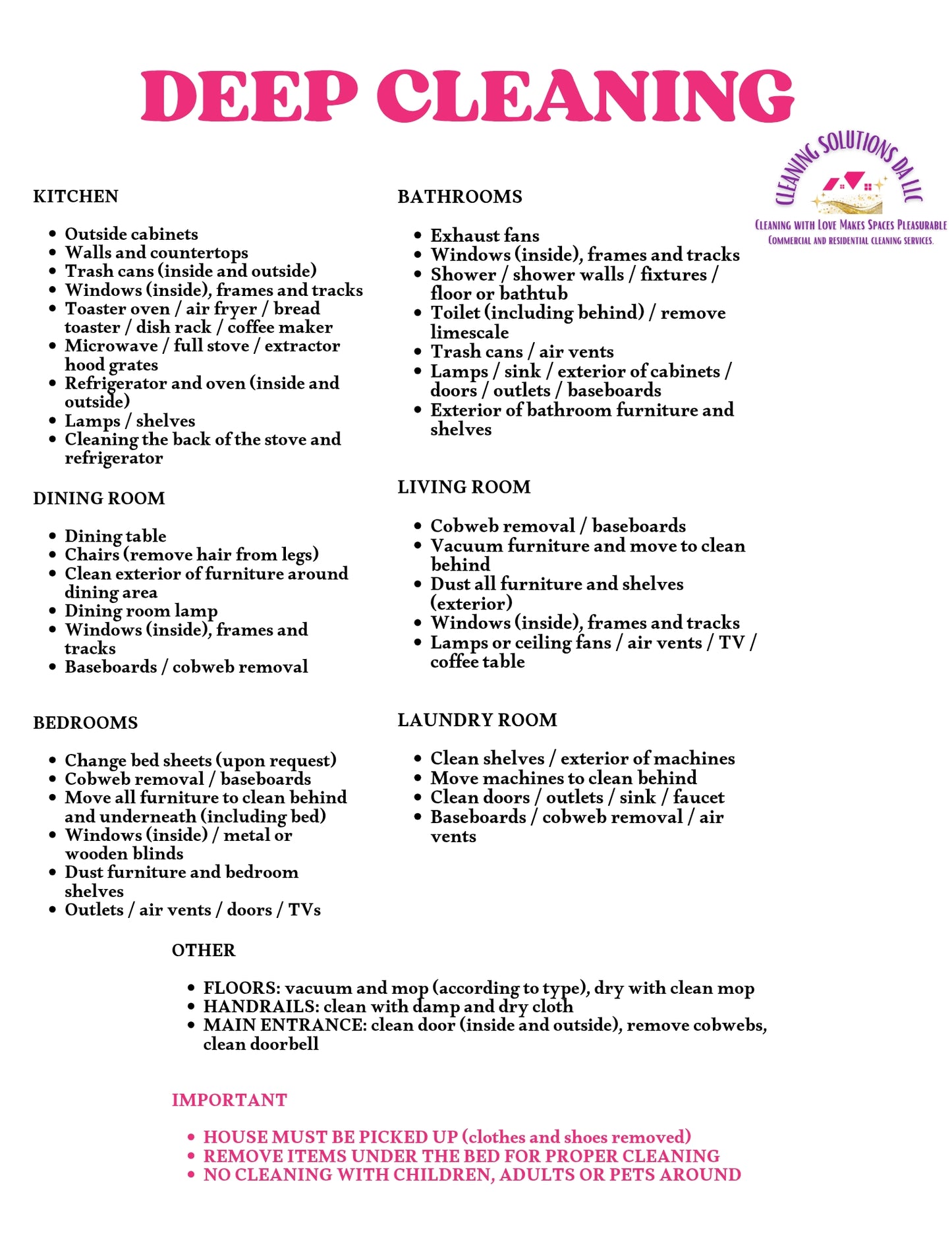 Schedule a cleaning service